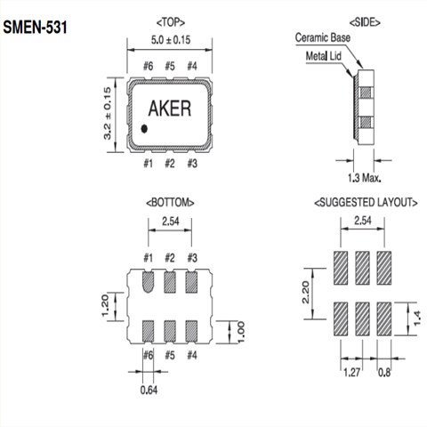AKER晶振,有源晶振,SMEN-531晶振,通信基站有源晶振