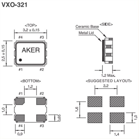 AKER晶振,压控晶振,VXO-321晶振,进口压控石英晶体振荡器