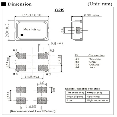 C2KC20-32.768-15-3.3V,2520mm,C2K,ITTI晶振,32.768KHz