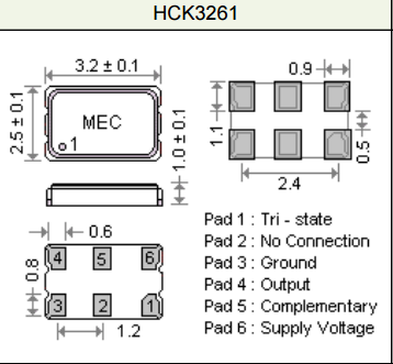 玛居礼晶振,有源晶振,HCK3261晶振,3225小型有源晶体振荡器