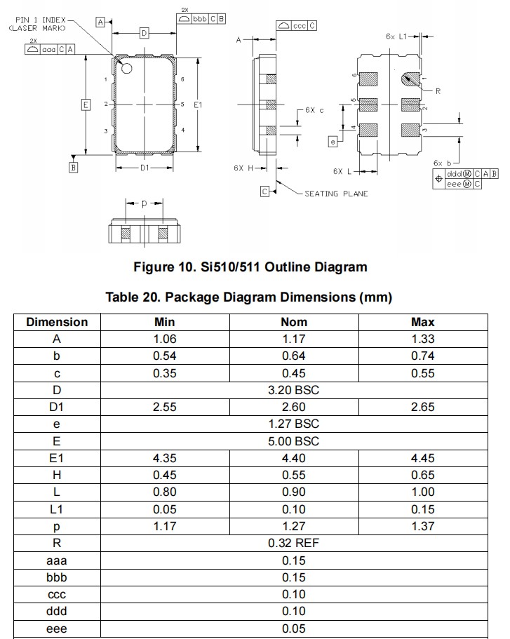 Si510，Si511.5032,6脚